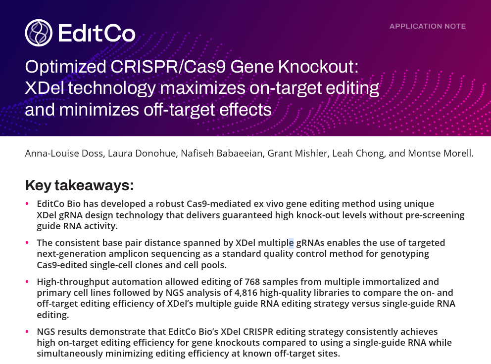 Optimized CRISPR/Cas9 Gene Knockout pdf EditCo Bio